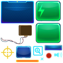 Scifi UI Elements Illustration Set 2 - UI Design - High-tech Style