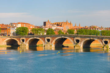 Cityscape of Toulouse in summer