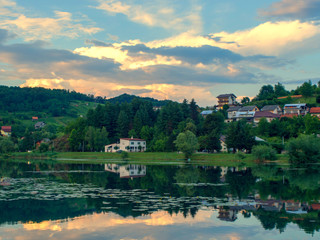 Obraz premium Reflection in river Mreznica IV