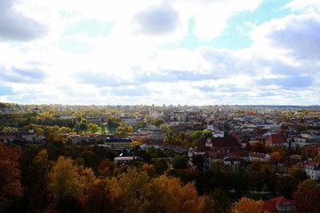 Fototapeta na wymiar Vilnius town aerial view from three cross hill