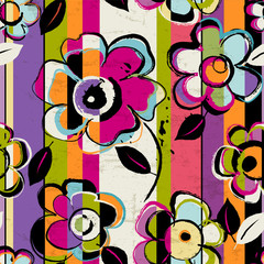 Fototapeta premium seamless flower pattern, vector