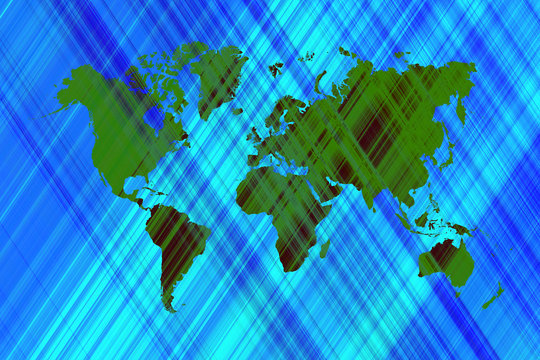 Abstract art background with world map