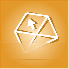 mail up arrow. Paper sticker as bookmark. Vector illustration. E