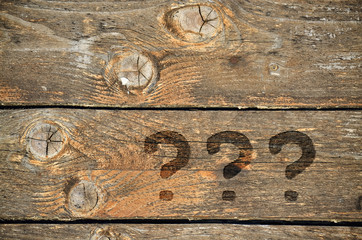 Three question marks