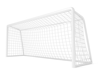 Fototapeta premium Football - soccer gate 3D render illustration isolated on white background