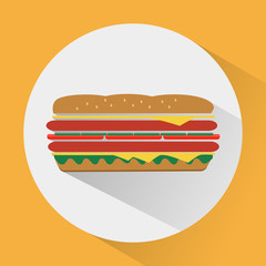 Sandwich colorful round icon