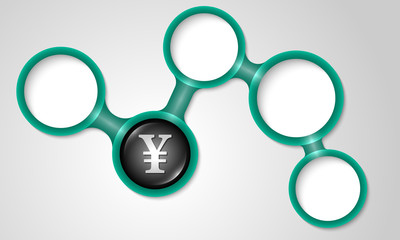 Abstract circular frames for your text and yen symbol