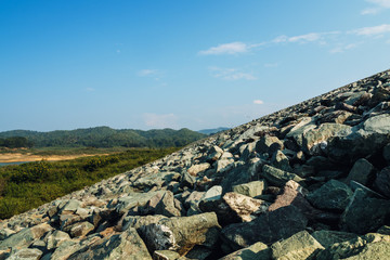 Summer  landscape with stone in the thailand