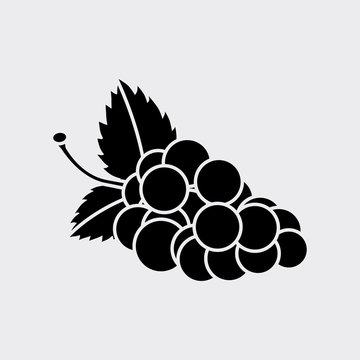 black grapes bunch with leaves clip art preview