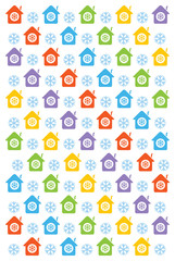 Christmas, new year and home concept colourful wrapping paper design