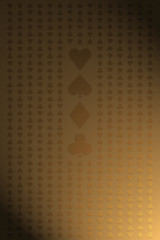 Seamless gold playing cards pattern for background