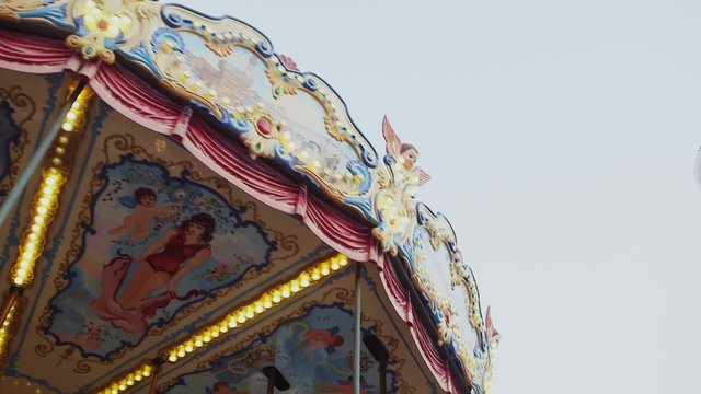 Carousel. Horses on a carnival
