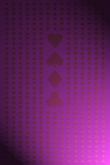 Seamless purple playing cards pattern for background