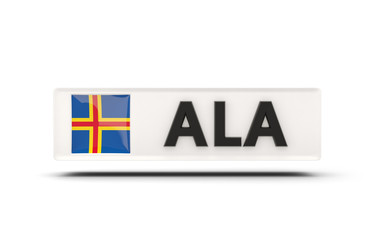 Square icon with flag of aland islands