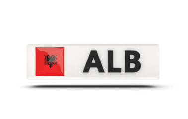 Square icon with flag of albania