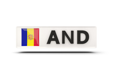Square icon with flag of andorra