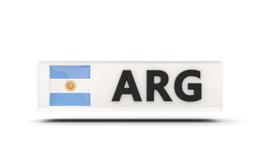 Square icon with flag of argentina