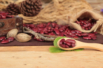 Dried red beans for cooking.