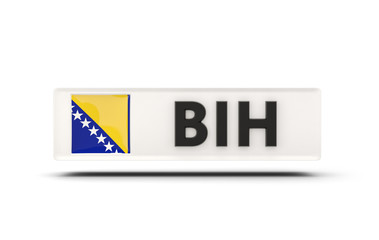 Square icon with flag of bosnia and herzegovina