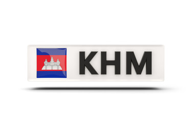 Square icon with flag of cambodia