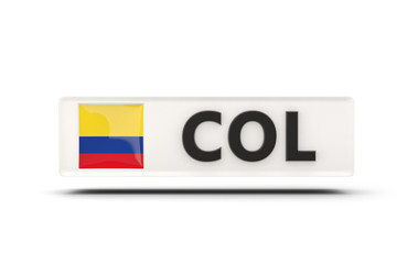 Square icon with flag of colombia