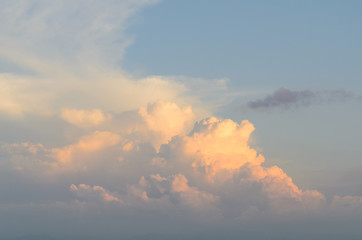 Colorful cloud and blue sky before sunset