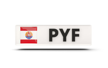 Square icon with flag of french polynesia