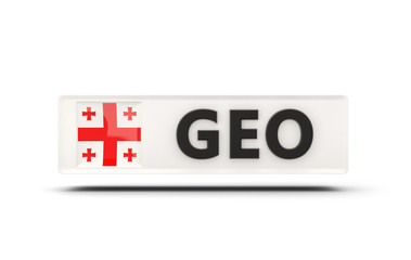 Square icon with flag of georgia