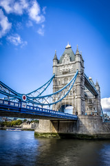 Fototapeta premium Tower Bridge crosses the River Thames close to the Tower of London and has become an iconic symbol of London was constructed in June 1894