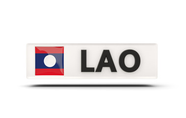 Square icon with flag of laos