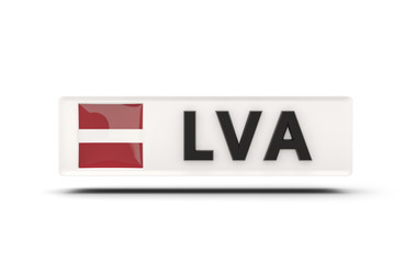 Square icon with flag of latvia