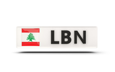 Square icon with flag of lebanon