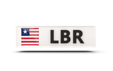 Square icon with flag of liberia