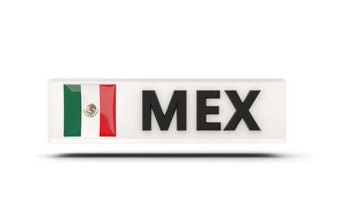 Square icon with flag of mexico