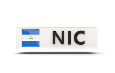 Square icon with flag of nicaragua