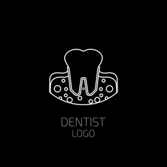 Dentist logo. Tooth logo. Vector illustration