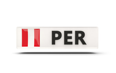 Square icon with flag of peru