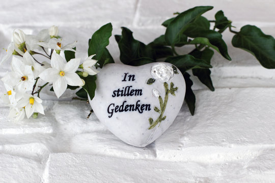 Herz mit Trauerspruch