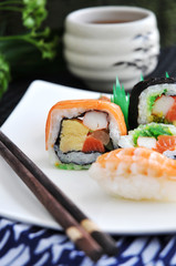 colorful of sushi layer