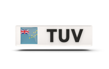 Square icon with flag of tuvalu