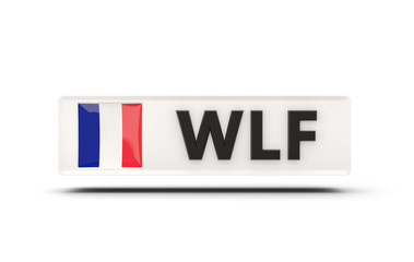 Square icon with flag of wallis and futuna