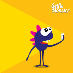 Monster Taking Selfie Photo on Smart Phone
