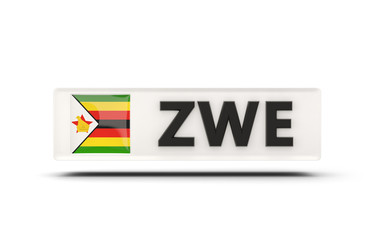Square icon with flag of zimbabwe