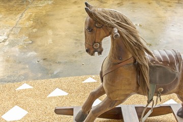  wood toy - vintage rocking horse.