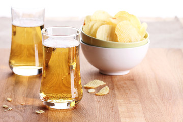 Glass of light beer.