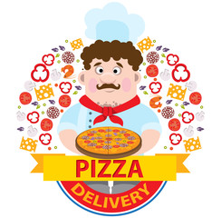 Pizza delivery, chef, food, Italy, kitchen