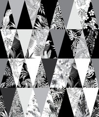 tropical patchwork seamless background