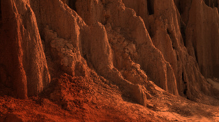 The texture of Soil collapses. Warm Color tone.