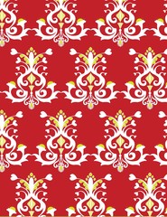 red and white pattern. Classic oriental background