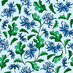 Seamless vintage floral japanese background